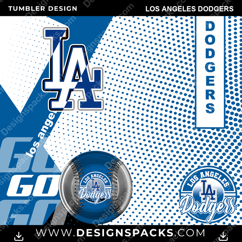 Baseball GO Los Angeles Dodgers Tumbler Digital Wrap Design