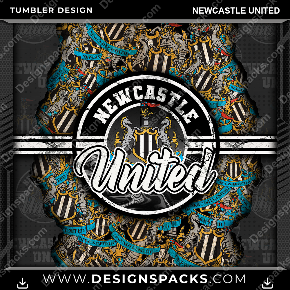 Soccer UK Ripped Newcastle United MLS Soccer Tumbler Digital Wrap Design Download