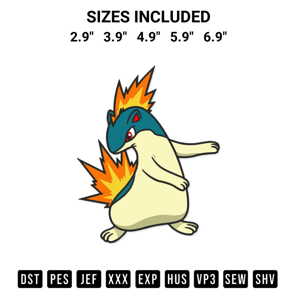 Looking for the perfect pattern? Download the Quilava Pokemon Embroidery Design embroidery design today at Designspacks.com. Crisp, clean stitching guaranteed. Available sizes: 2.9", 3.9", 4.9", 5.9", 6.9".
