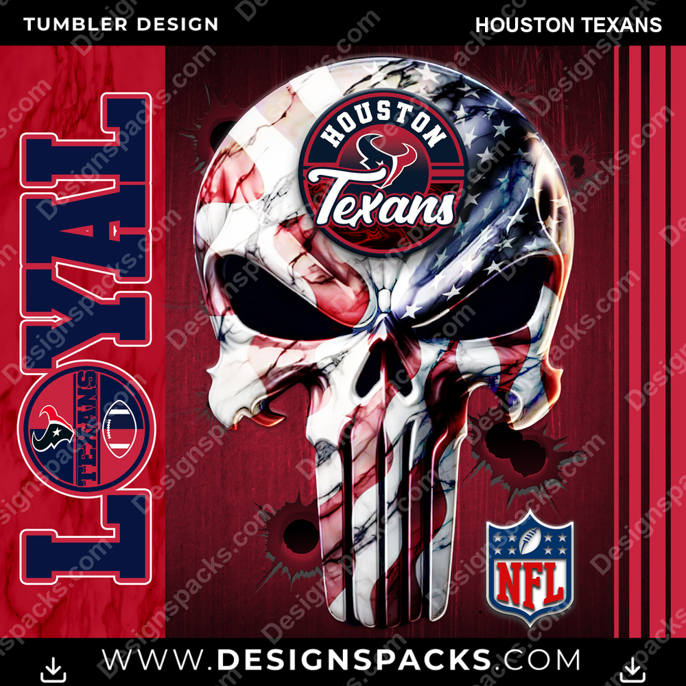 Football Loyal Houston Texans Tumbler Digital Wrap Design