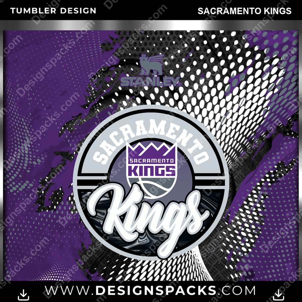 Basketball Stanley Sacramento Kings Tumbler Digital Wrap Design