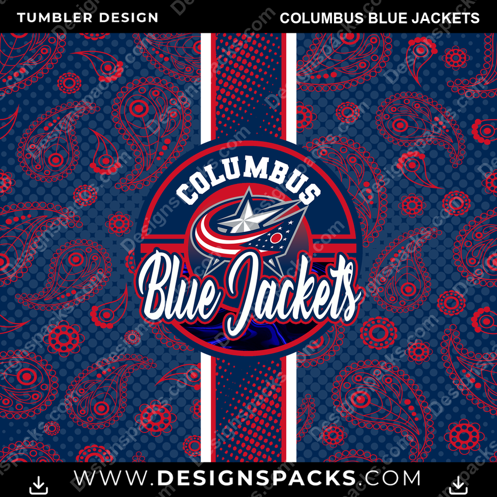 Hockey Handkerchief Columbus Blue Jackets Tumbler Digital Wrap Design