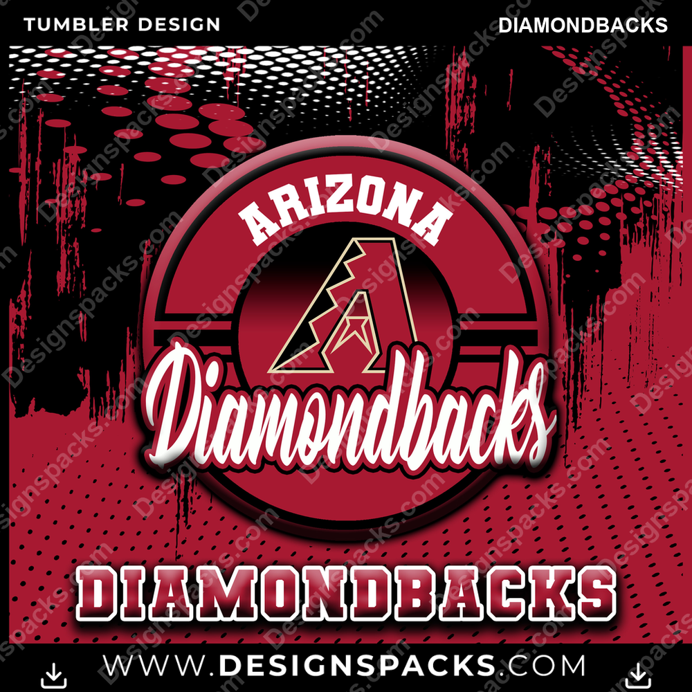 Baseball Dot Logo Diamondbacks Tumbler Digital Wrap Design