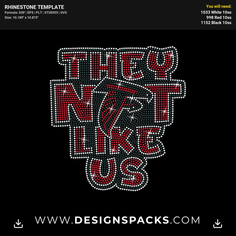 They Not Like Us Atlanta Falcons Rhinestone Digital Template