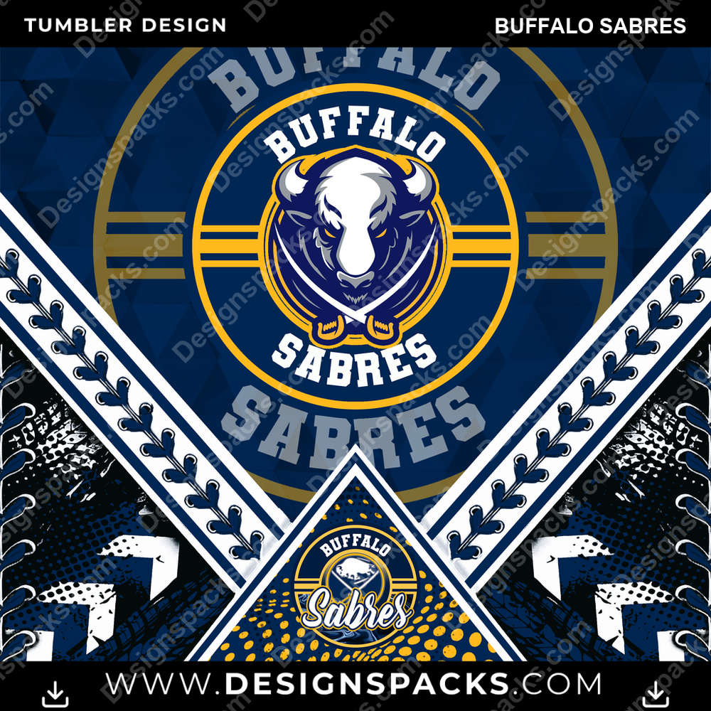 Hockey Diamond Buffalo Sabres Tumbler Digital Wrap Design
