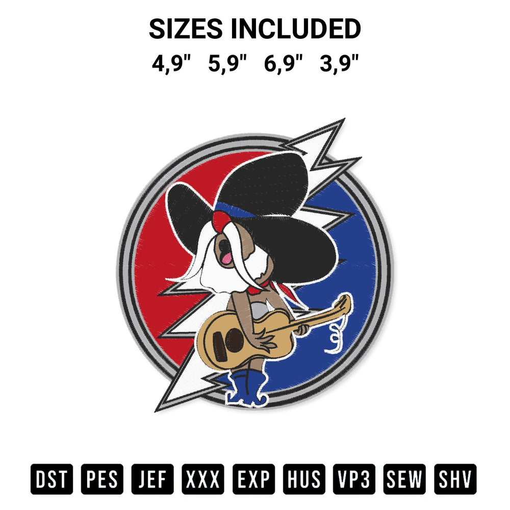Create amazing crafts with the Grateful Dead Uncle Pecos Crambone Tom And Jerry Cartoon Logo Embroidery Design embroidery file. High-quality digital download from Designspacks.com, perfect for beginners and pros. Available sizes: 4,9", 5,9", 6,9", 3,9".