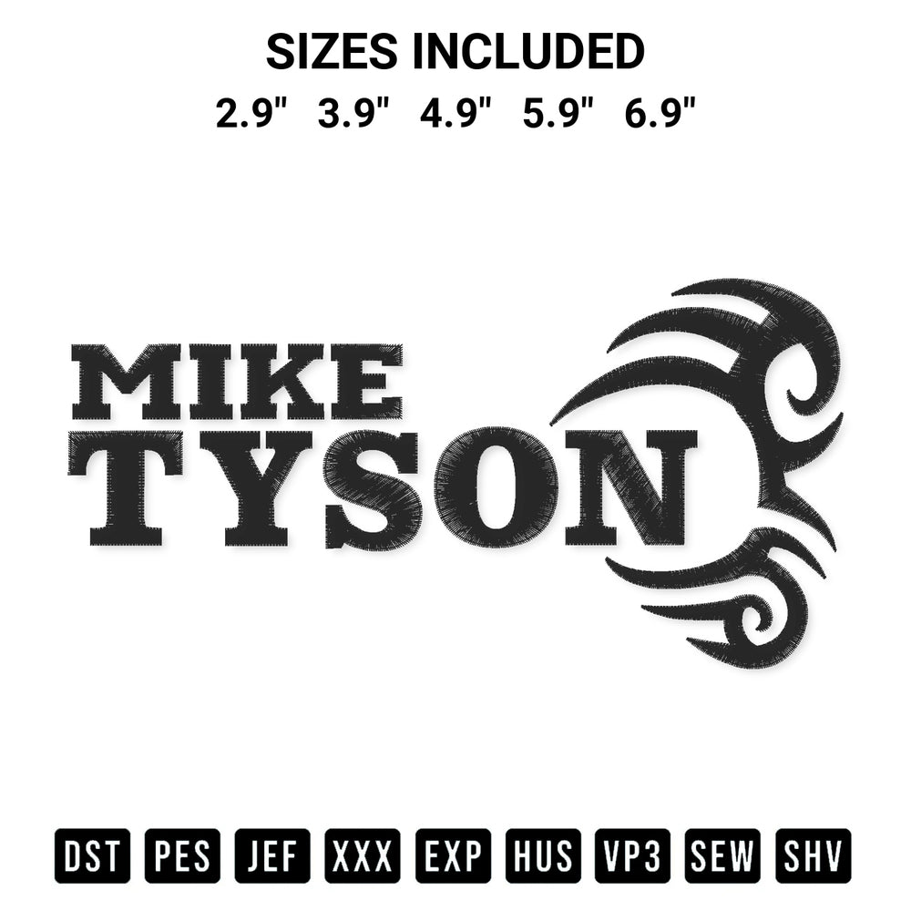 Discover the perfect addition to your crafting collection: Iron Mike Tyson Embroidery Design embroidery file. Instantly available at Designspacks.com. Available sizes: 2.9", 3.9", 4.9", 5.9", 6.9".