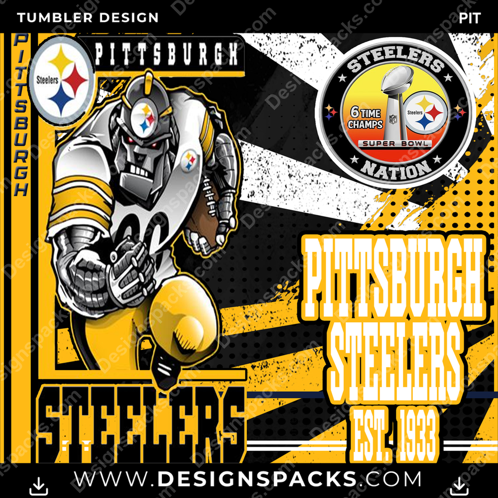 Fußballmaskottchen PIT Tumbler Digital Wrap Design