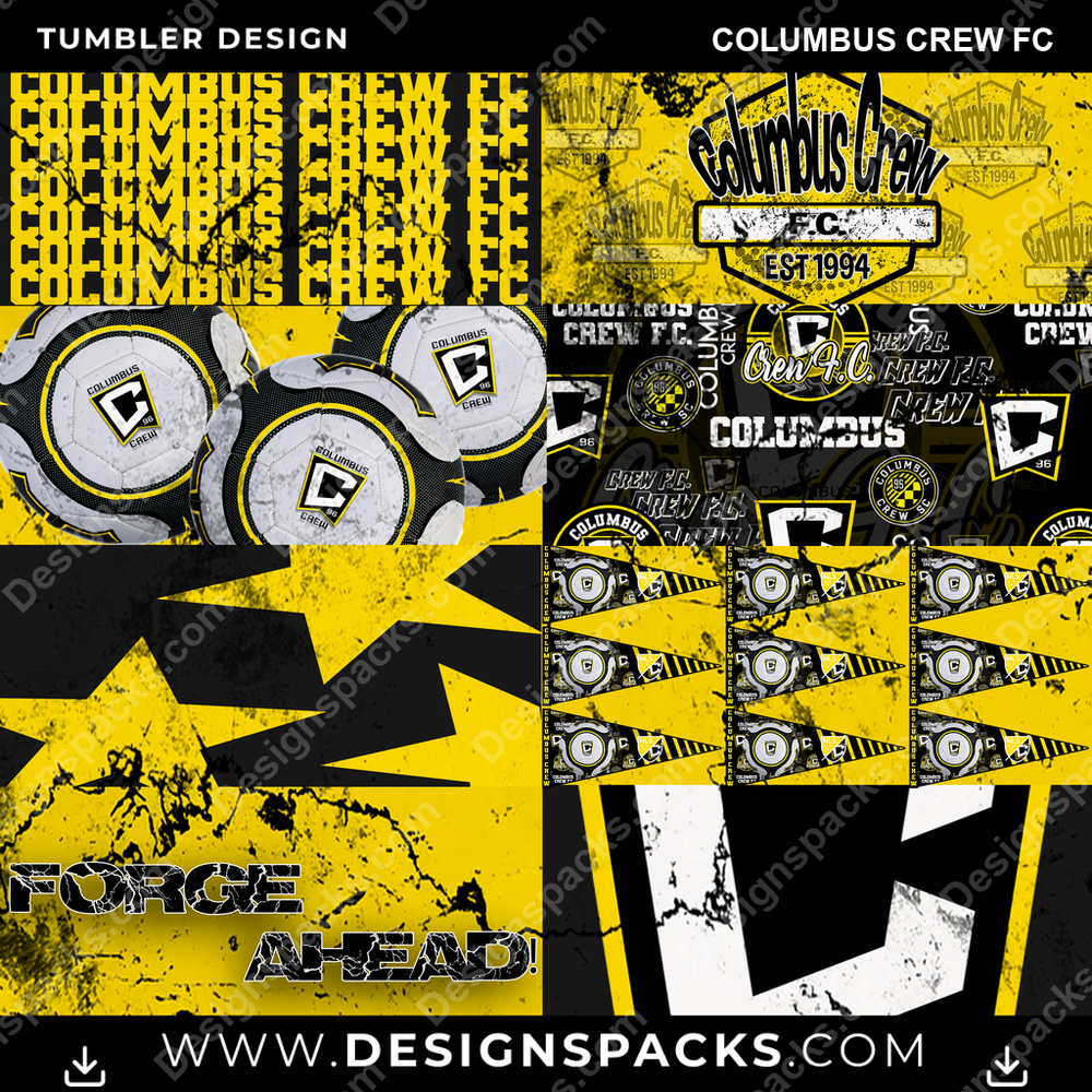 Soccer Distressed BG Columbus Crew FC Tumbler Digital Wrap Design