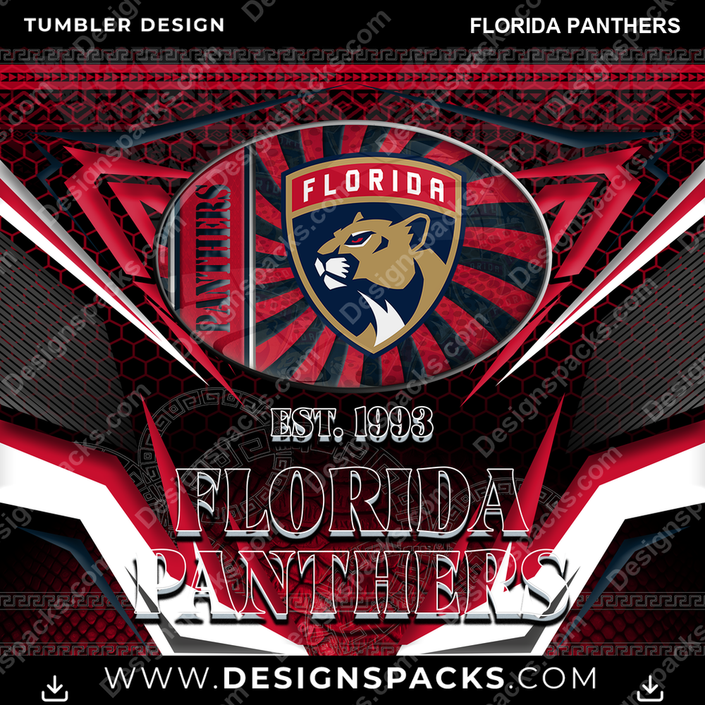 Hockey Tribal Florida Panthers Tumbler Digital Wrap Design