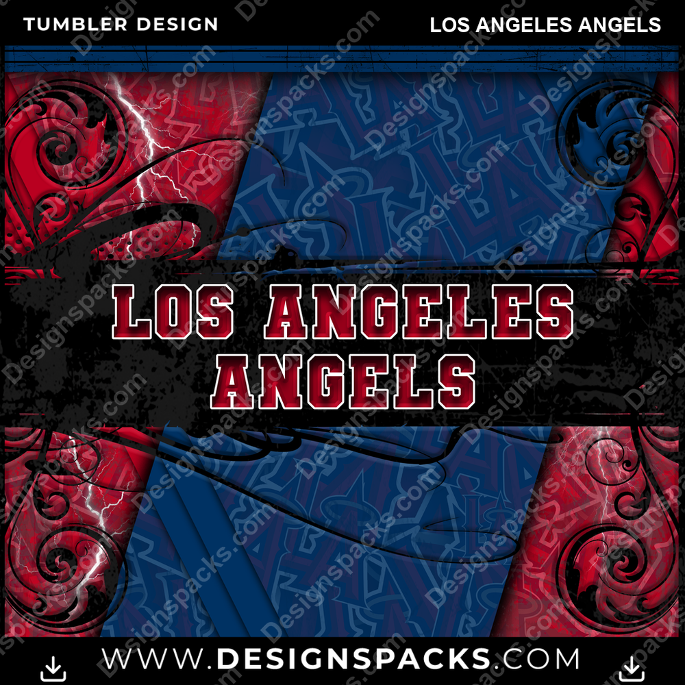 Baseball Elegant Los Angeles Angels Tumbler Digital Wrap Design