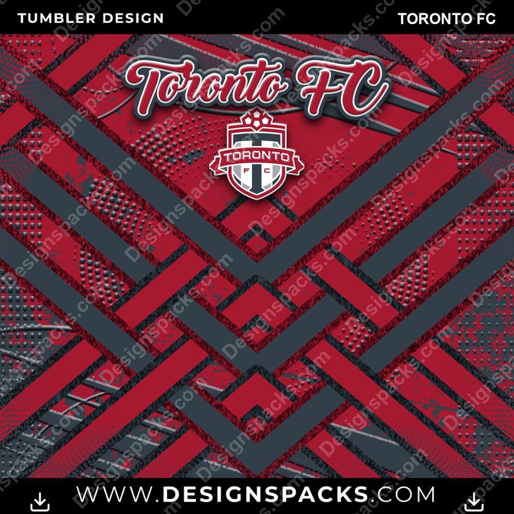 US Soccer Glitter Stripe Toronto FC Tumbler Digital Wrap Design