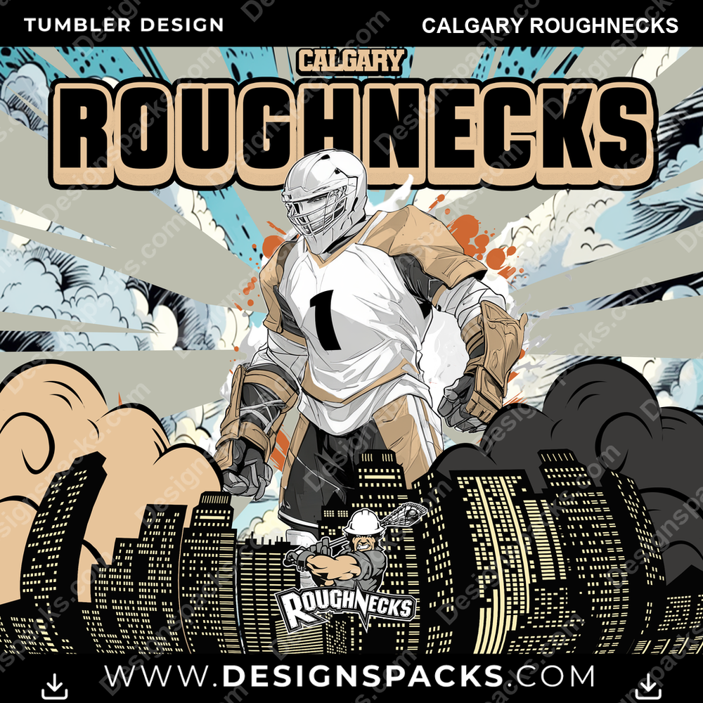 Lacrosse Comic Cover Calgary Roughnecks Tumbler Digital Wrap Design