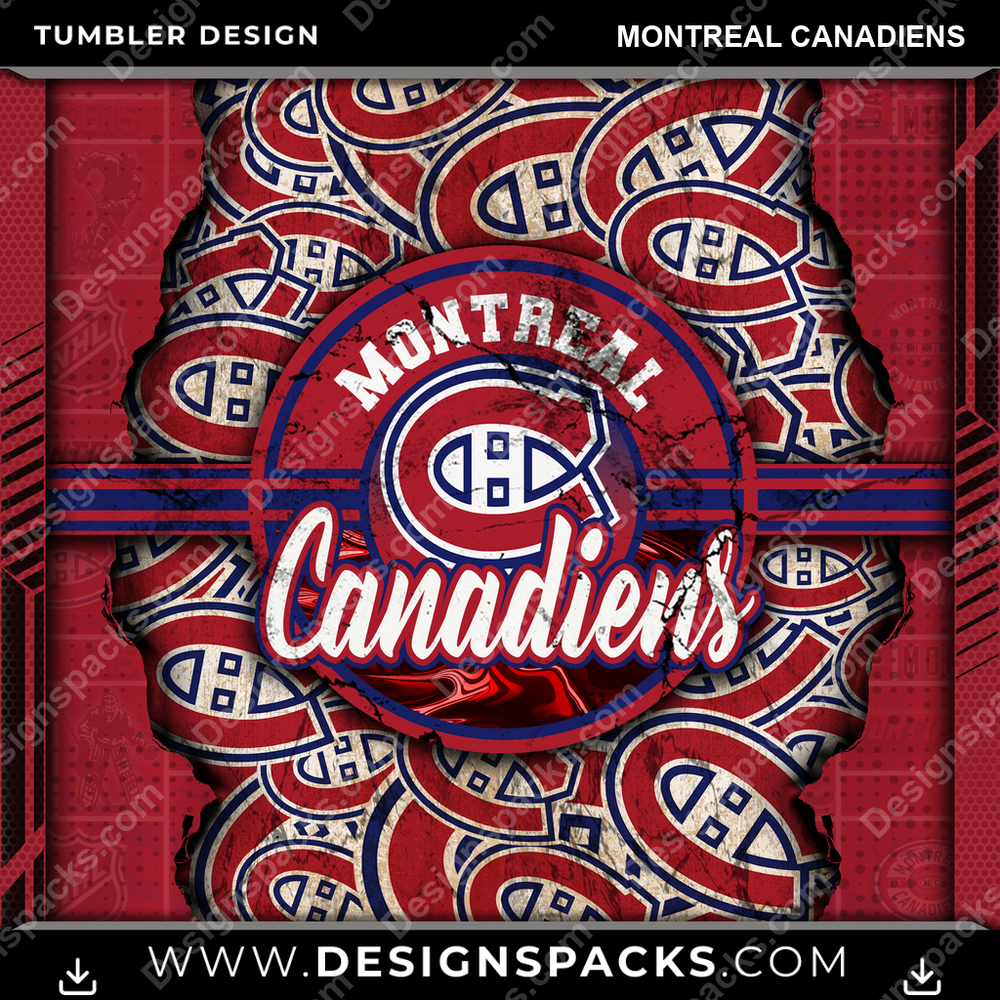Hockey Ripped Montreal Canadiens NHL Hockey Tumbler Digital Wrap Design Download