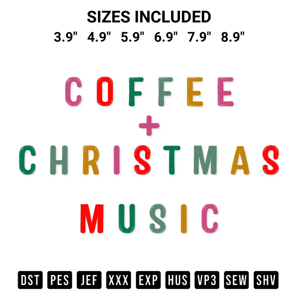 Looking for the perfect pattern? Download the Coffee Christmas Music Embroidery Design embroidery design today at Designspacks.com. Crisp, clean stitching guaranteed. Available sizes: 3.9", 4.9", 5.9", 6.9", 7.9", 8.9".