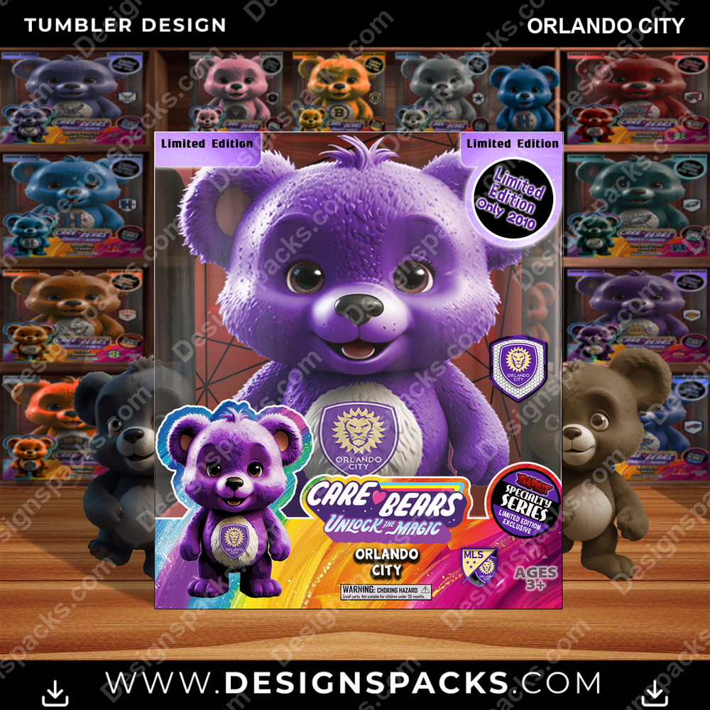 Soccer Care Bear Box Orlando City Tumbler Digital Wrap Design