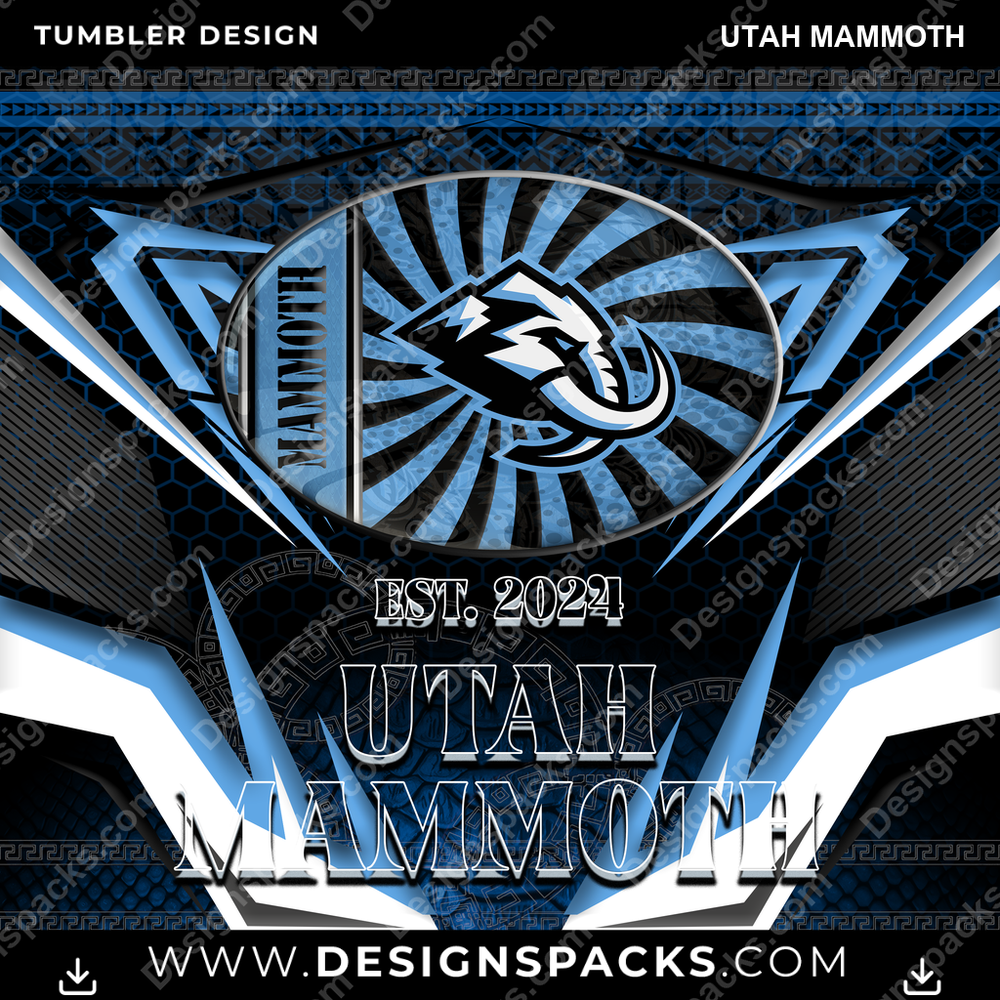 Hockey Tribal Utah Mammoth Tumbler Digital Wrap Design