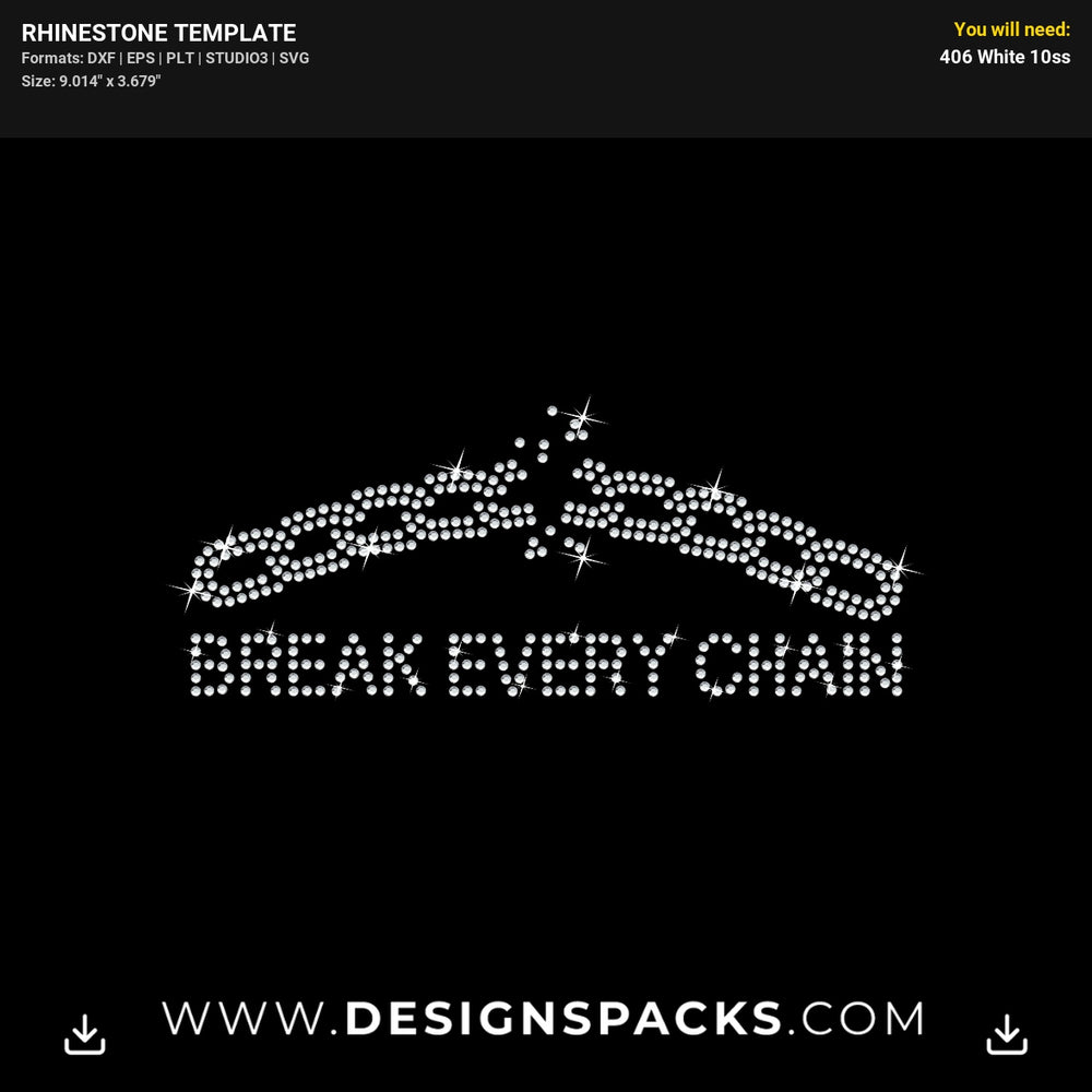 Broken Chain Rhinestone Digital Template