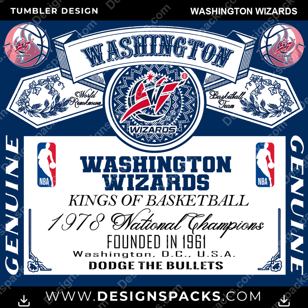 Basketball Budweiser Washington Wizards Tumbler Digital Wrap Design