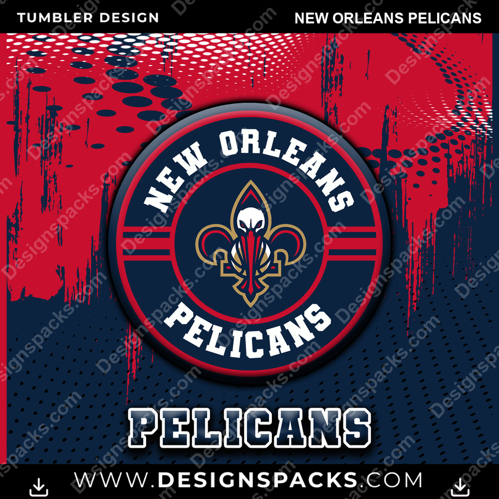 Basketball Dot Logo New Orleans Pelicans Tumbler Digital Wrap Design
