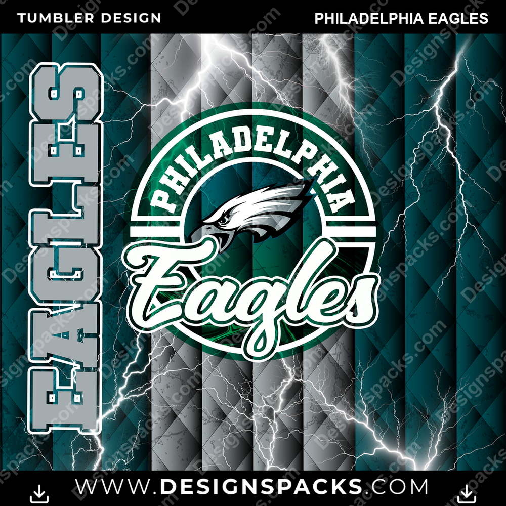 Football Diamond Philadelphia Eagles Tumbler Digital Wrap Design