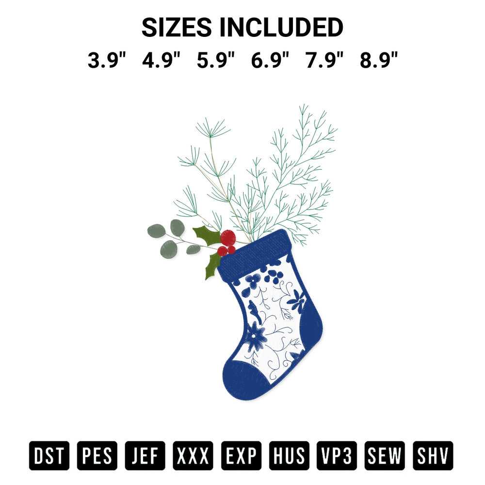 Create amazing crafts with the Christmas Tree Stocking Embroidery Design embroidery file. High-quality digital download from Designspacks.com, perfect for beginners and pros. Available sizes: 3.9", 4.9", 5.9", 6.9", 7.9", 8.9".