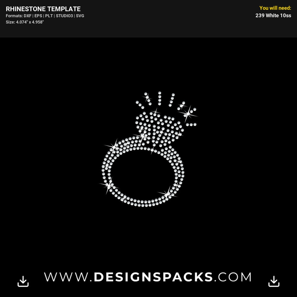 Wedding Ring Rhinestone Digital Template