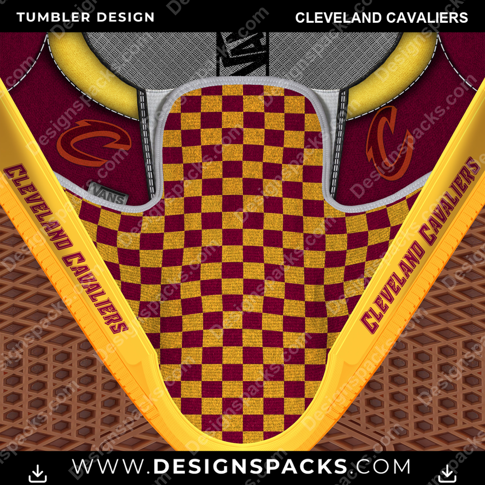 Basketball Vans Classic Cleveland Cavaliers Tumbler Digital Wrap Design
