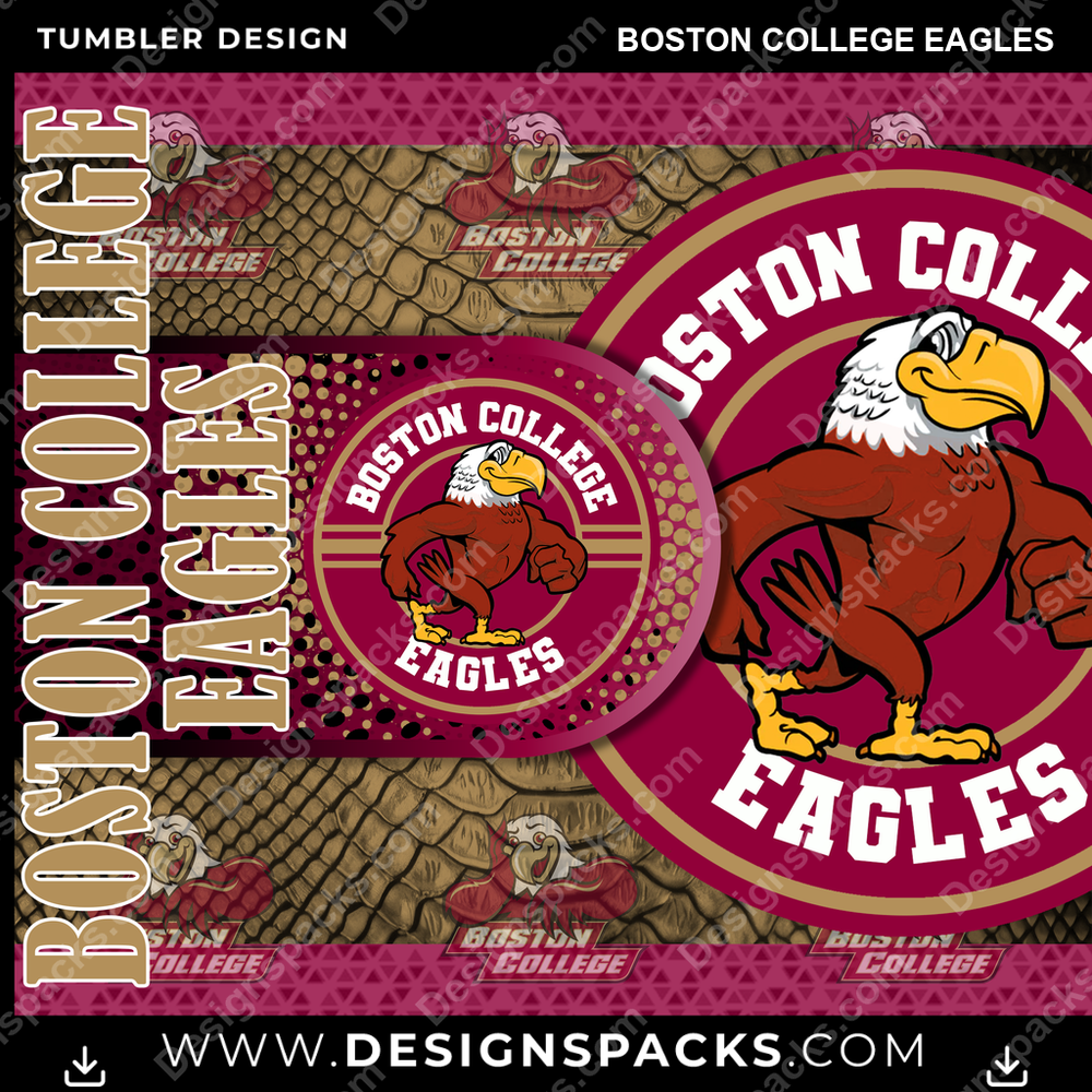 College Sport Hyper Boston College Eagles Tumbler Digital Wrap Design