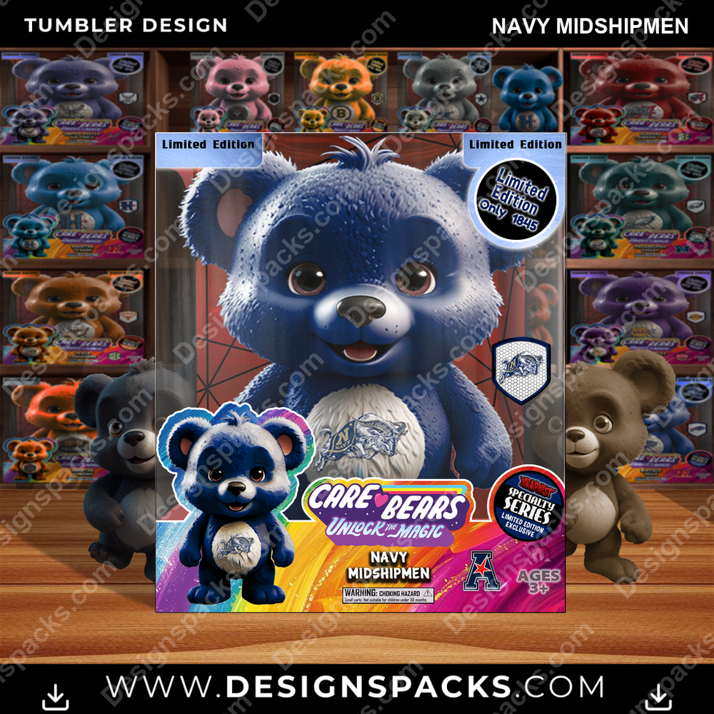 College Sport Care Bear Box Navy Midshipmen NCAA College Sport Tumbler Digital Wrap Design Download
