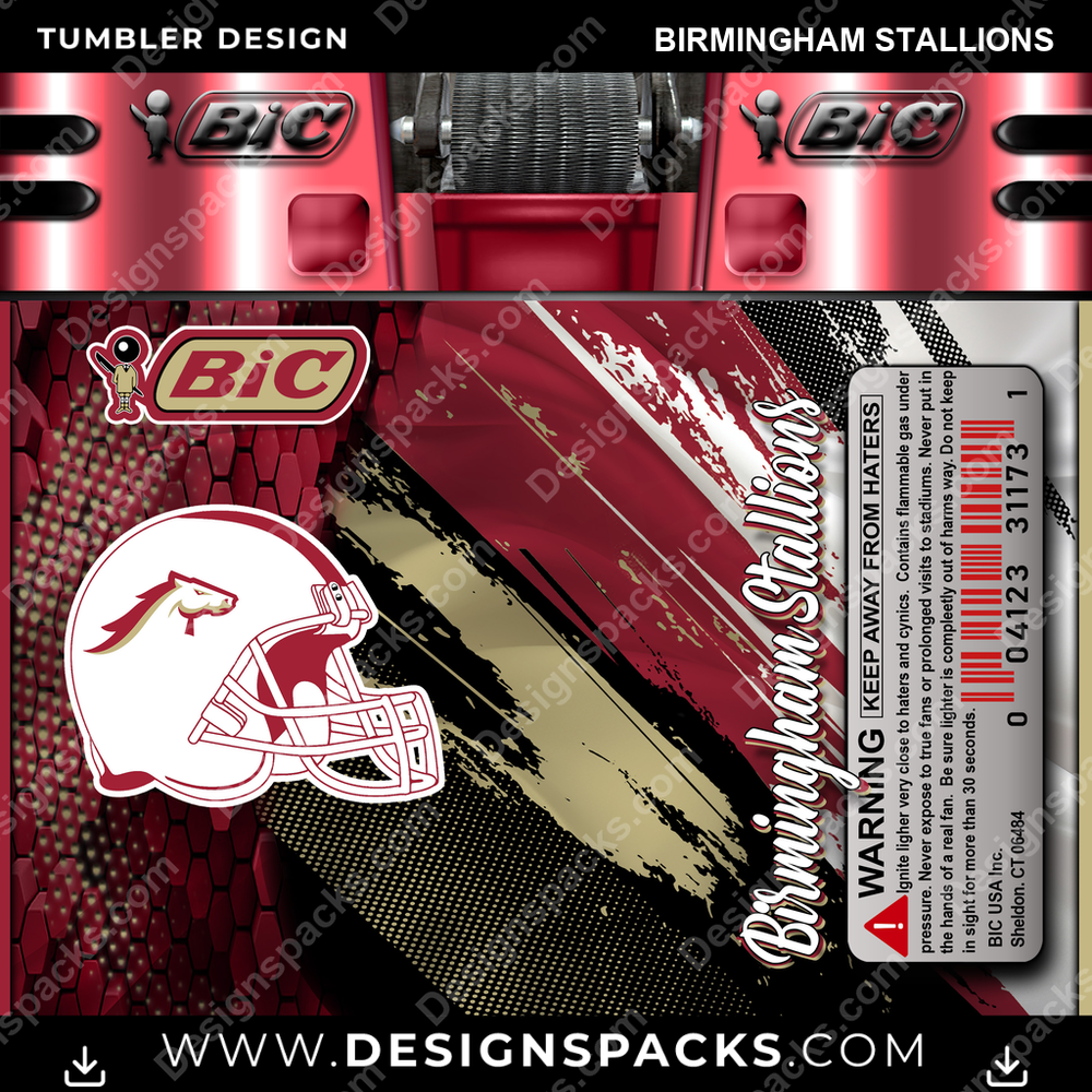 Canada Football BIC Lighter Birmingham Stallions CFL Canada Tumbler Digital Wrap Design Download