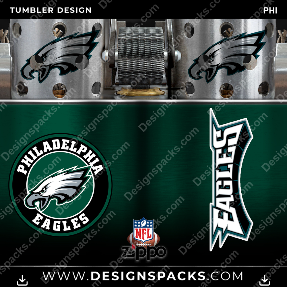 Football Zippo Lighter PHI Tumbler Digital Wrap Design
