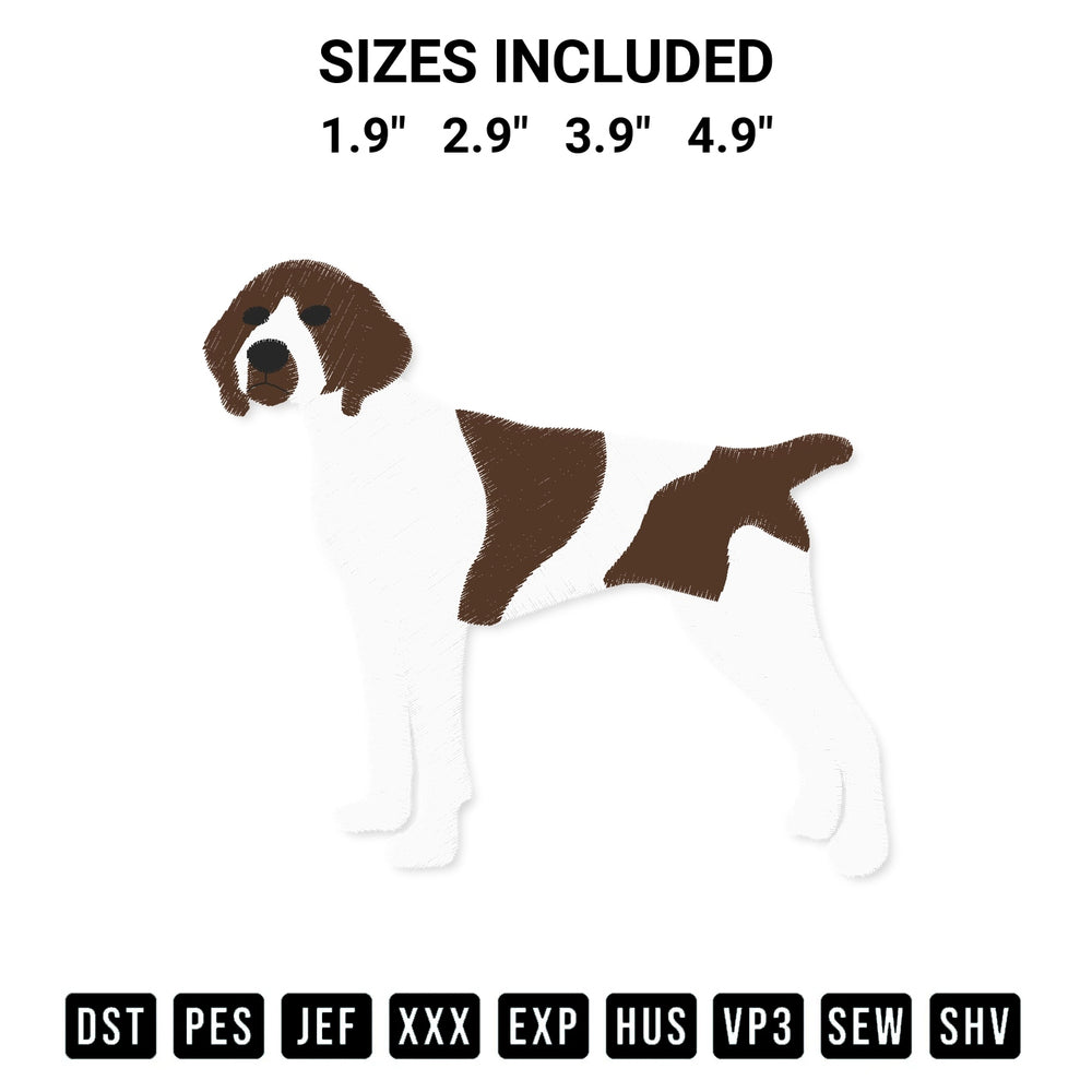 Download the Shorthaired Pointer Dog Embroidery Design machine embroidery design exclusively at Designspacks.com. Premium digitized pattern for apparel and DIY crafts. Available sizes: 1.9", 2.9", 3.9", 4.9".