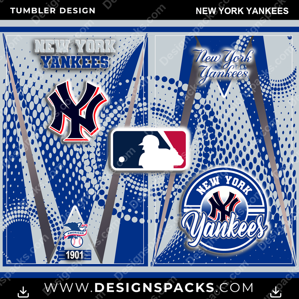 Baseball Team Logo New York Yankees Tumbler Digital Wrap Design