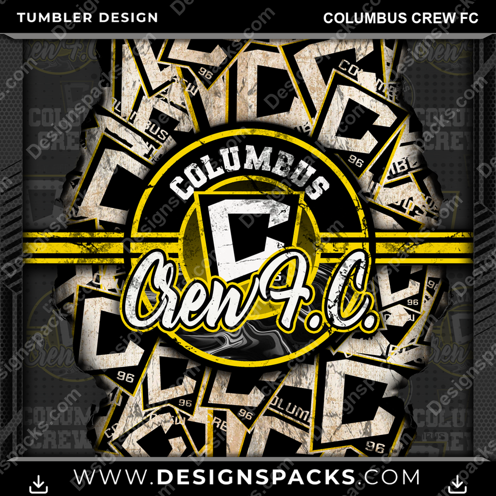 Soccer Ripped Columbus Crew FC MLS Soccer Tumbler Digital Wrap Design Download