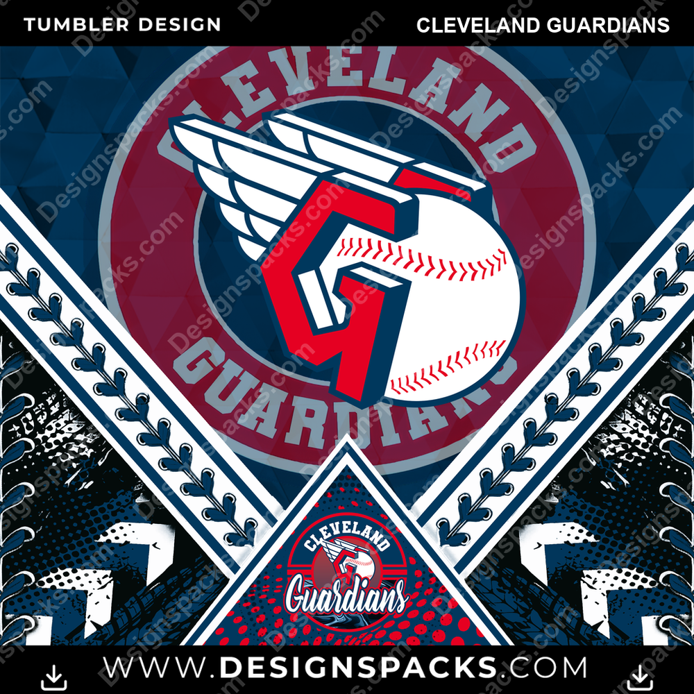 Baseball Diamond Cleveland Guardians Tumbler Digital Wrap Design