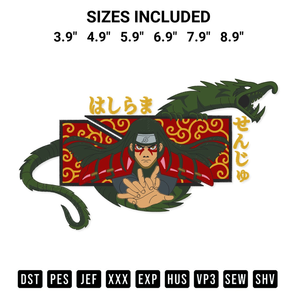 Shop the Hashirama Senju Dragon Embroidery Design machine embroidery pattern at Designspacks.com. Beautifully digitized for flawless stitching on any fabric. Available sizes: 3.9", 4.9", 5.9", 6.9", 7.9", 8.9".