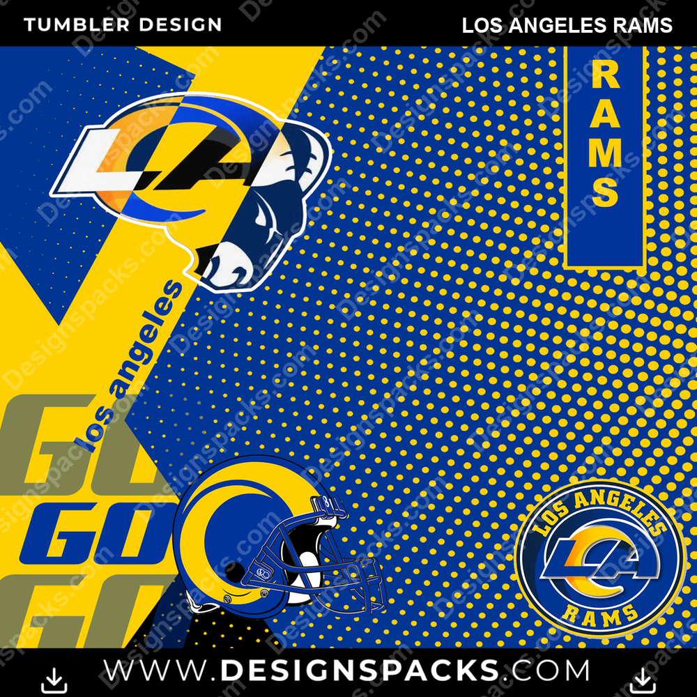 Football GO Los Angeles Rams Tumbler Digital Wrap Design