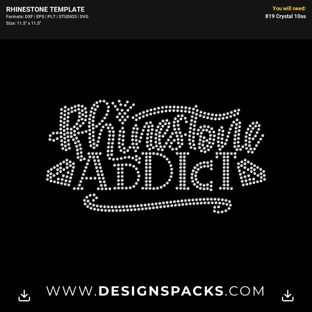 Bling Sparkle Addict Lover Rhinestone Digital Template