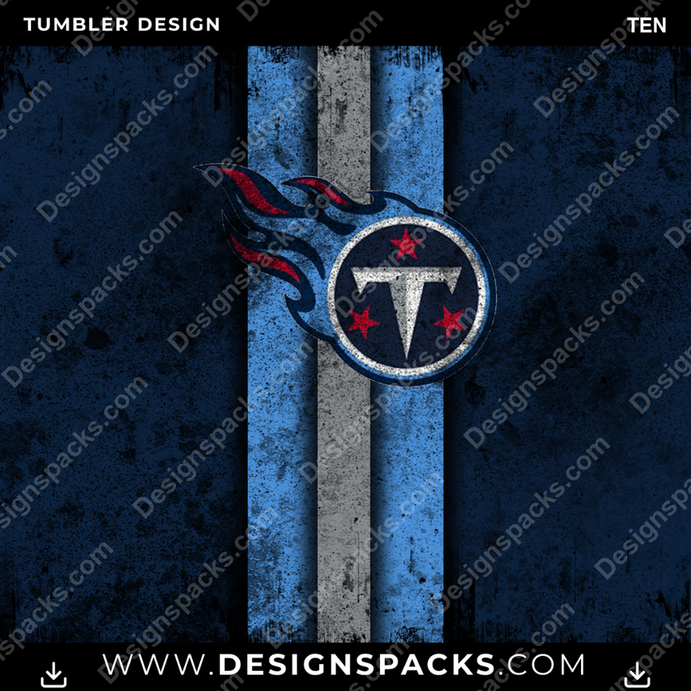 Football Grunge Style TEN Tumbler Digital Wrap Design