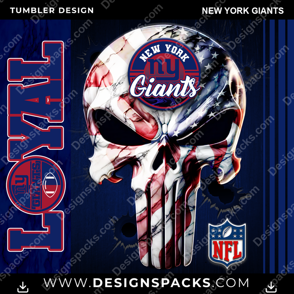 Football Loyal New York Giants Tumbler Digital Wrap Design