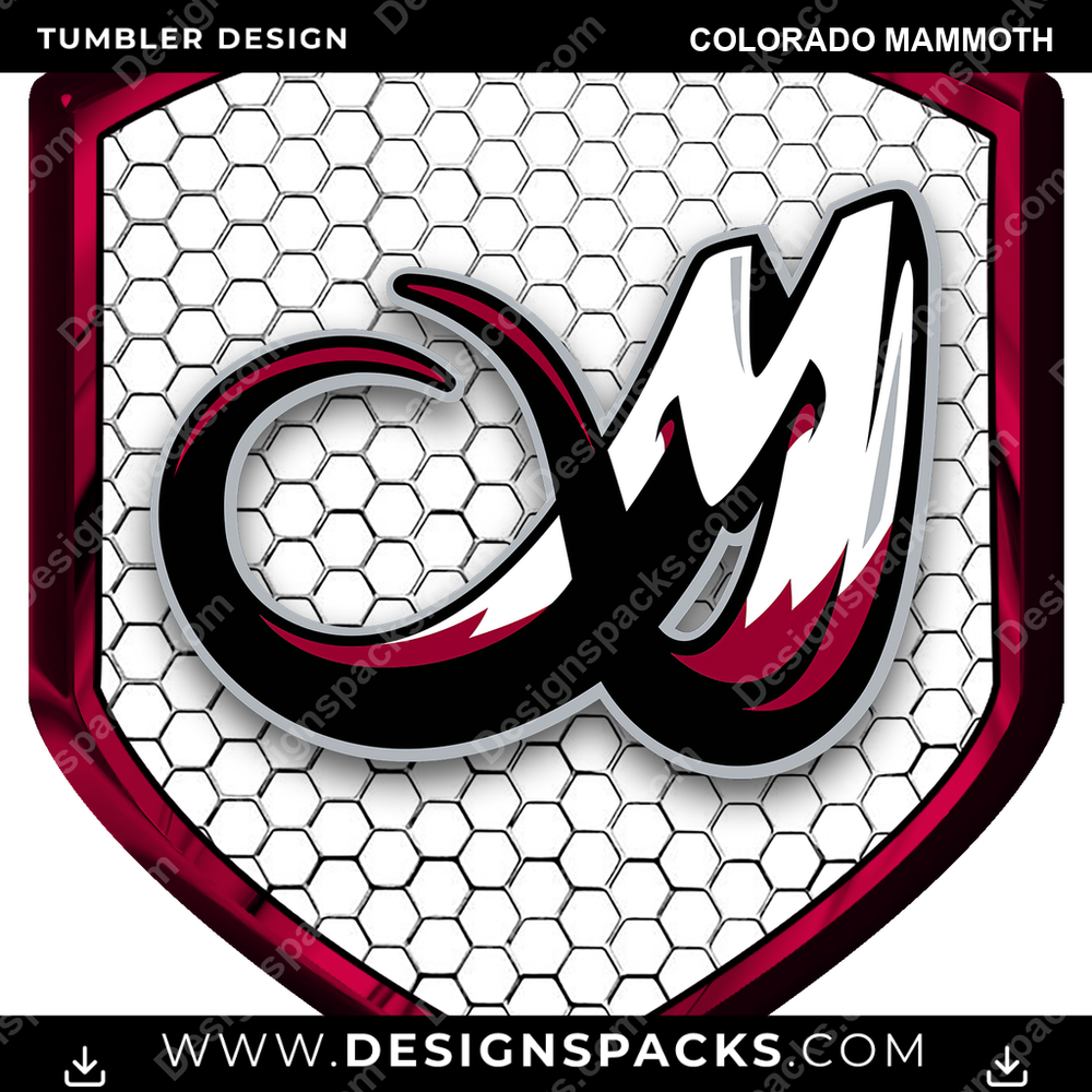 Lacrosse Shield Colorado Mammoth Tumbler Digital Wrap Design