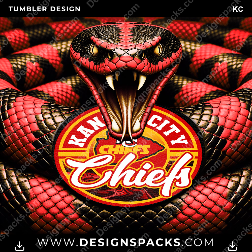 Football Rattle Snake KC Tumbler Digital Wrap Design
