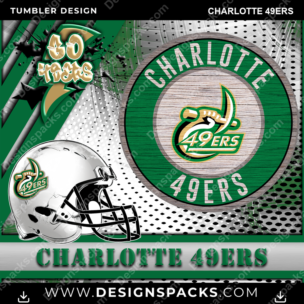 College Sport Go Team 2 Charlotte 49ers NCAA College Sport Tumbler Digital Wrap Design Download