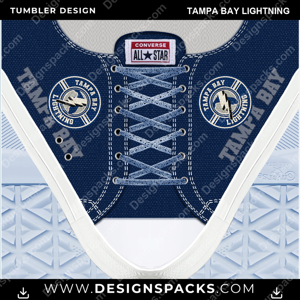 Ice Hockey Converse Tampa Bay Lightning NHL Hockey Tumbler Digital Wrap Design Download