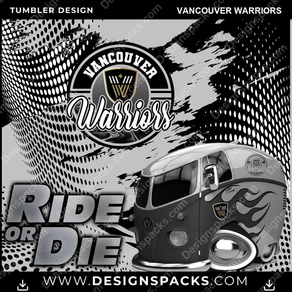 Lacrosse Ride or Die Vancouver Warriors Tumbler Digital Wrap Design