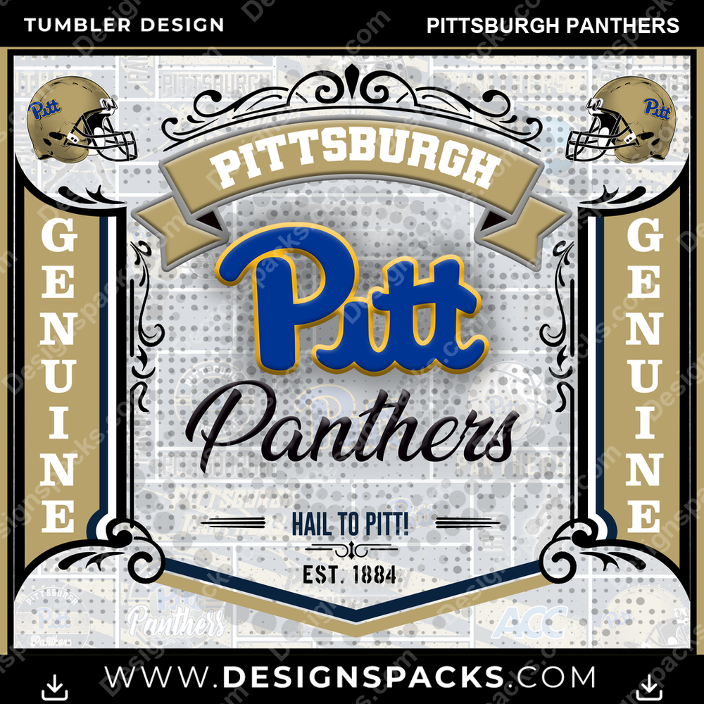 College Sport Bud Pittsburgh Panthers Tumbler Digital Wrap Design