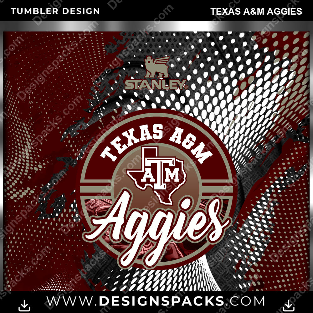 College Sport Stanley Texas A&M Aggies Tumbler Digital Wrap Design