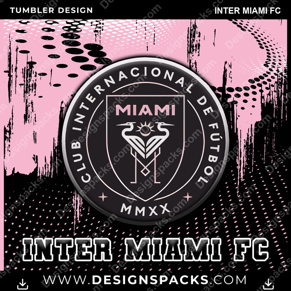 US Soccer Dot Logo Inter Miami FC Tumbler Digital Wrap Design
