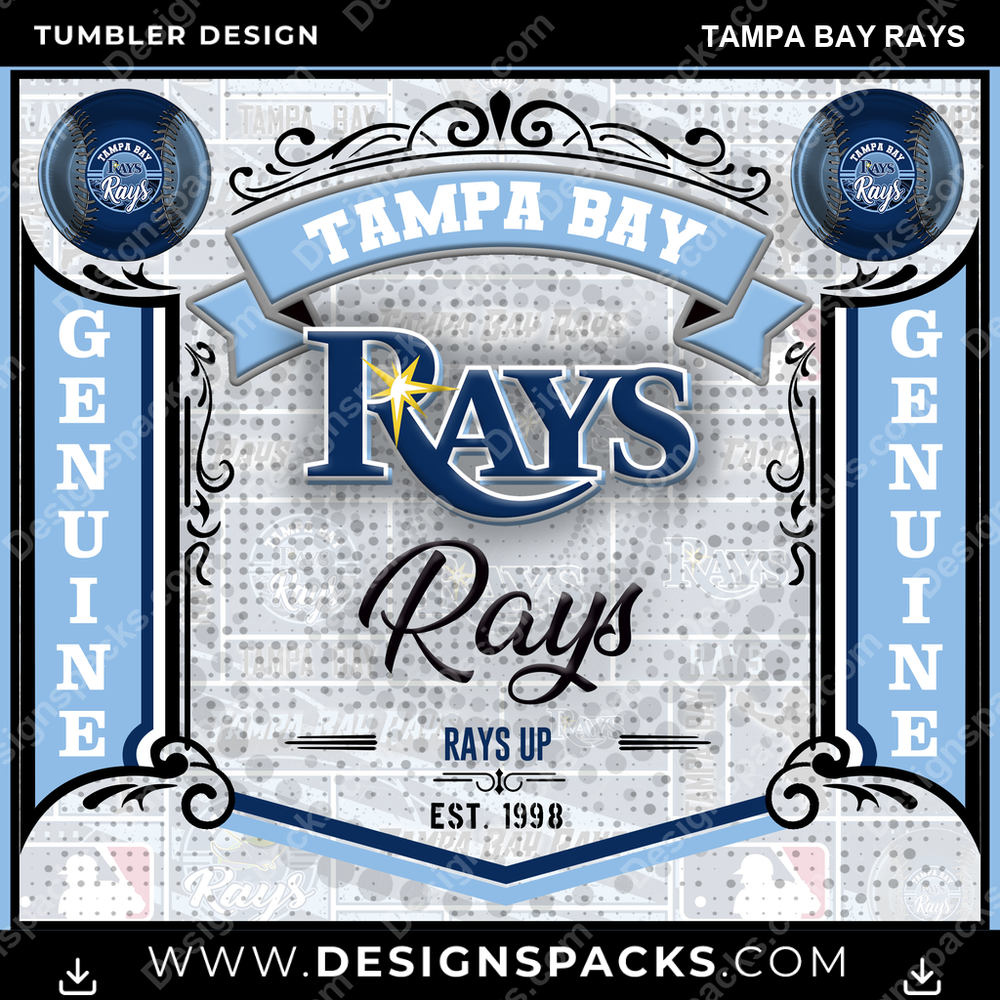 Baseball Bud Tampa Bay Rays Tumbler Digital Wrap Design